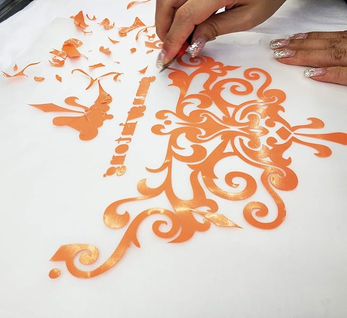 Guangyintong Heat Transfer Vinyl Orange HTV Rolls, 12" x 12ft Iron on Vinyl for T-Shirts, Matte Surface HTV for All Cutter Machine Easy to Cut & Weed for Heat Vinyl DIY Design