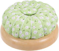 HARFINGTON Pin Cushions Sewing Needle Cushion Needle Holder Pincushions with Magnetic Wooden Base for Sewing Quilting Needlework DIY Crafts, Green White Red