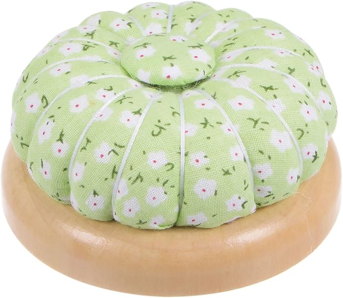 HARFINGTON Pin Cushions Sewing Needle Cushion Needle Holder Pincushions with Magnetic Wooden Base for Sewing Quilting Needlework DIY Crafts, Green White Red