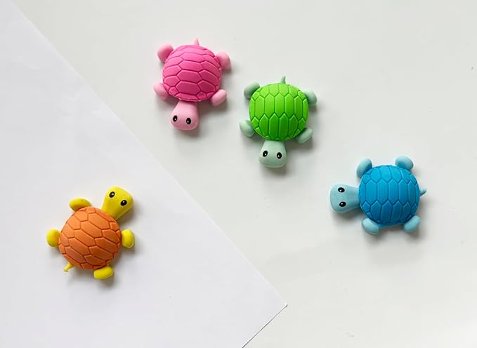 36 Pcs Pencil Eraser Set, 3D Cute Erasers for Kids, Children's Gifts, Party Favor, Classroom School Rewards (Turtle)