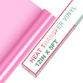 HTVRONT HTV Vinyl Rolls Heat Transfer Vinyl - 12" x 5ft Pink HTV Vinyl for Shirts, Iron on Vinyl for All Cutter Machine - Easy to Cut & Weed for Heat Vinyl Design (Pink)