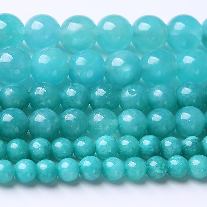 90PCS 4MM Lake Blue Chalcedony Natural Gemstone Round Stone Beads for Jewelry Making DIY Energy Stone Healing Power Bracelet 15"