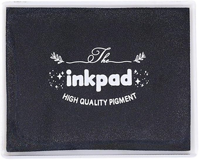 GTLZLZ Large Ink Pad for Rubber Stamps, 5" x 4" Washable Craft Stamp Pad for Kids, Fingerprint Ink Pad for Paper, Scrapbooking, Wood Fabric (Black)