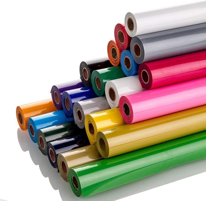 Guangyintong Heat Transfer Vinyl Iron on Vinyl Rolls, 12" x 10ft Blue HTV for T-Shirts, Matte Surface, Easy to Cut & Weed, DIY Design