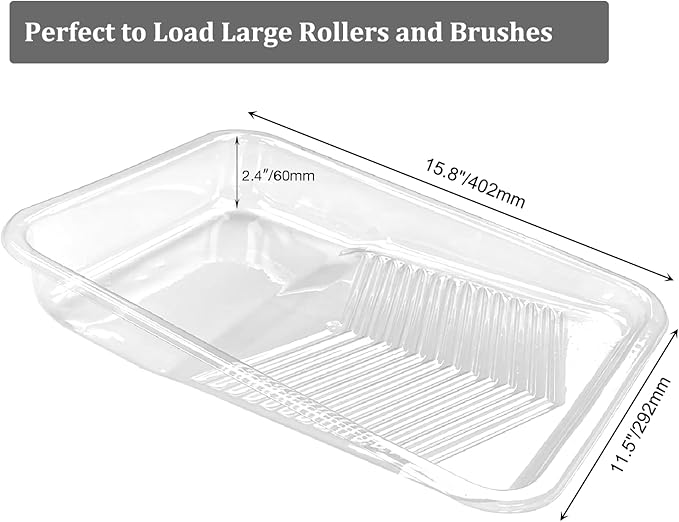 Great Andrew 10 Pcs Paint Tray Liners, 9-Inch, Deep Capacity Disposable Paint Tray Liner, Paint Pan Liners, Roller Trays for Painting Walls, DIY Projects, Home Improvement