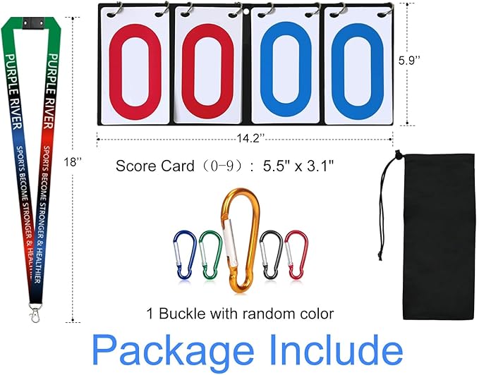 Purple River Portable Hanging Flip Scoreboard, Score Keeper for Baseball Volleyball Tennis Sports, Suit for Multiple Sports/Games Score Scenarios