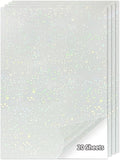 20 Sheets Holographic Sticker Paper,8.5x11 Inch Clear Printable Vinyl Sticker Papers,Self-Adhesive Waterproof for Inkjet/Laser Printer（Clear Five-Pointed Star）