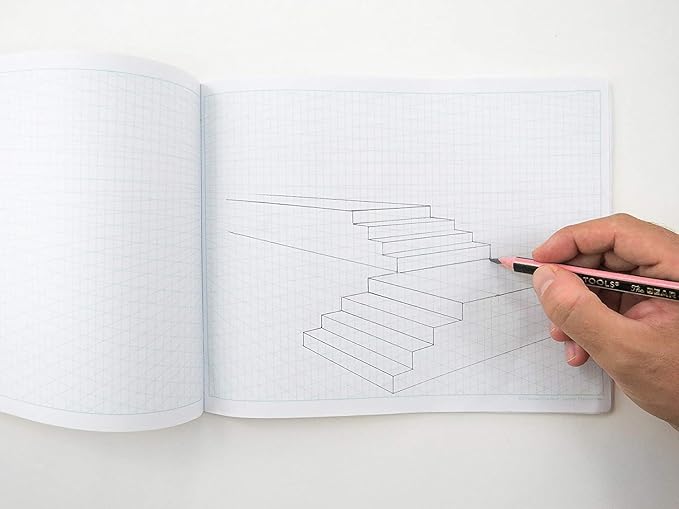 KOALA TOOLS | 2-Point Drawing Perspective Notebook (3 Pack) | 10.35" x 8", 60 pp. - Perspective Grid Graph Paper for Interior Design, Industrial, Architectural and 3d Design