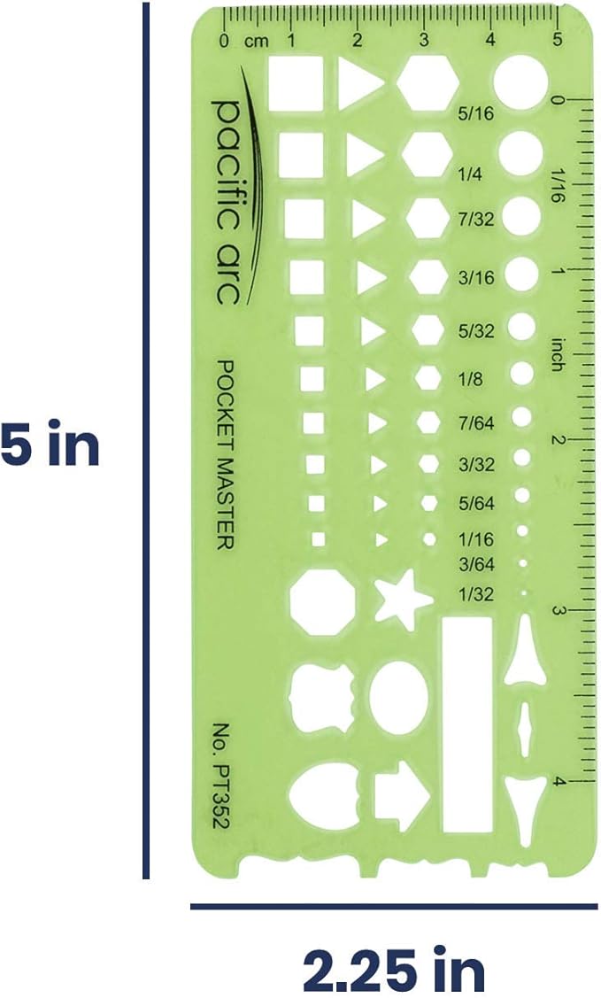 Pacific Arc Pocket Master Template Guide, Featuring Perfect Circles, Hexagons, Triangles, and Squares
