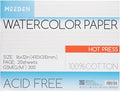 MEEDEN Watercolor Paper Block - 100% Cotton Watercolor Paper Pad of 20 Sheets, 140lb/300gsm, Acid-Free Art Paper for Watercolor, Gouache, Ink and More, 16" x 12" Hot Press