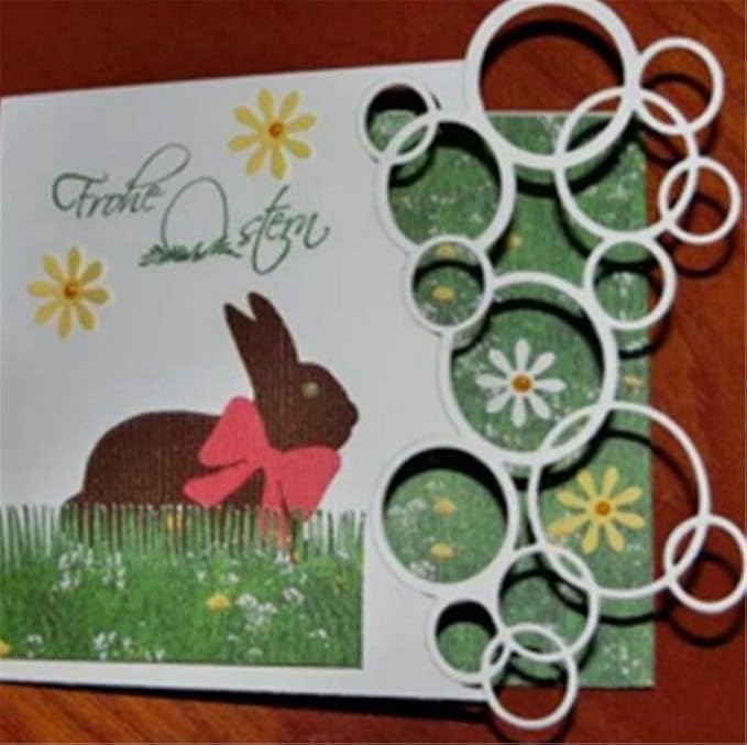 Mvchifay Cutting Dies Happy Birthday Metal Stencils Scrapbooking Tool DIY Emboss Paper Card Making (Bubble-10.3x6cm)