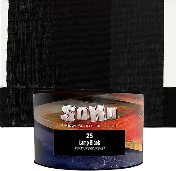 Soho Urban Artist Oil Paint - Lamp Black, 430 ml Can - Best Valued Oil Colors for Painting, Excellent Pigment Load