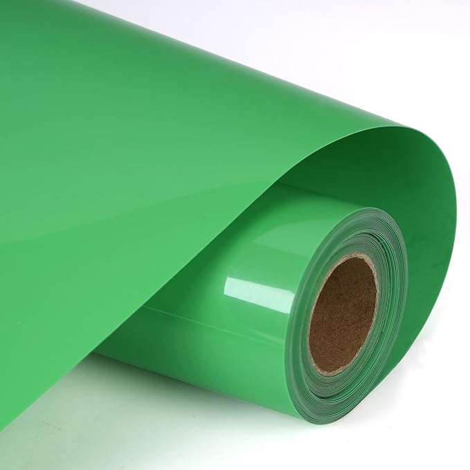 RENLITONG Light Green HTV Iron on Vinyl 12Inch by 10ft Roll Heat Transfer Vinyl for T-Shirt HTV Rolls for All Cutter Machine - Easy to Cut & Weed for Heat Transfer Design