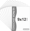 Somime 10 Pack Backing Boards, 9x12 Uncut White Mats Matboards, Acid-Free Backerboards for Art Prints, Ideal for Photos, Pictures, Prints, and Frames