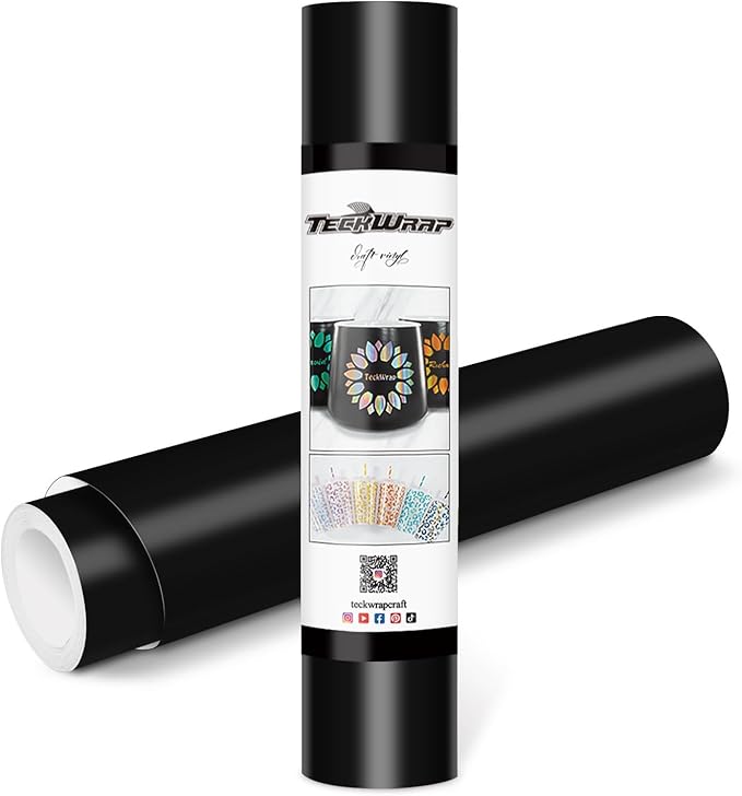 TECKWRAP Permanent Adhesive Vinyl 12" x 10ft, Matte Black