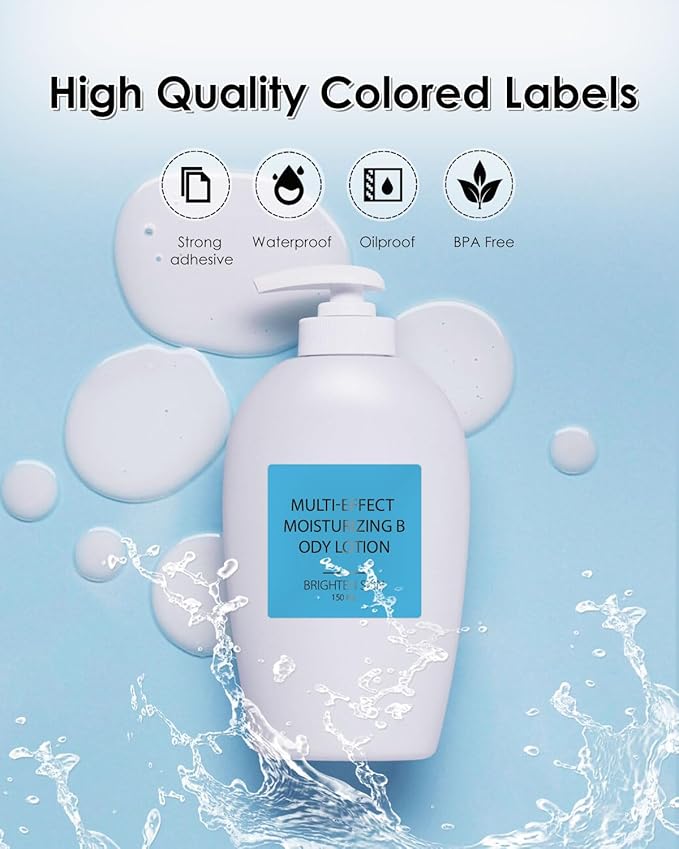 iEager Blue Square Thermal Label Stickers, 2"x2" Self-Adhesive Square Direct Thermal Labels with Perforation Line, 500 Sheets/Roll
