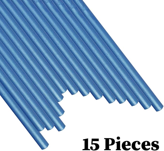 15 Piece Glue Gun Sealing Wax Sticks for Wax Seal Stamp, Blue Wax Sealing Sticks for Wedding Invitations, Cards, Envelopes