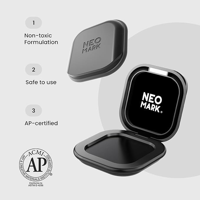 Premium Fingerprint Ink Pad, Thumbprint Ink Pad, Quick-Drying and AP-Certified, for Office Notary Supplies Identification Security ID Fingerprint Cards Law Enforcement (Black, 1 Pc)