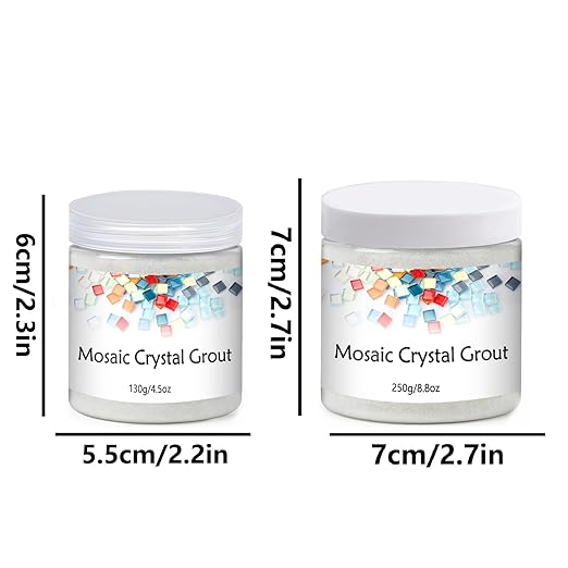 Mosaic Crystal Grout, Mosaics Tile Tools, Mosaic Tile Accessories – Essential for Handmade Grouting and Perfect for DIY Craft Projects (Translucent, 8.8oz)