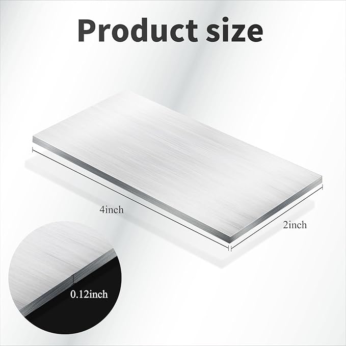Amyhill 36 Pcs Aluminum Sheet Metal 2 x 4 x 1/8 (0.13”) Inch Thin Flat Plain Aluminum Plate, Welding Accessories Practice Beginner for Mig Tig Stick Mma Arc Gas Heat Treatable for Crafting Industry