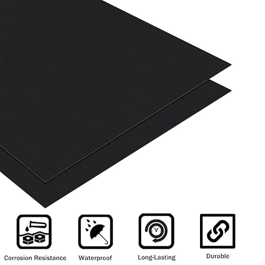 2Pack Anodized Aluminum Sheet 6 x 12 x 1/16(0.06") Inch Black Anodized Aluminum Metal Plates Engraving Blanks for Laser Engraving, DIY, 1.5MM Thin Decorative Aluminum Metal Sheets for Crafting