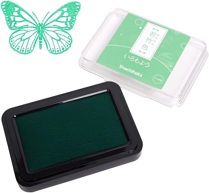 IROMOYO Stamp PAD, Traditional Japanese Ink Colour, Oil-Based Ink pad - Pale Green