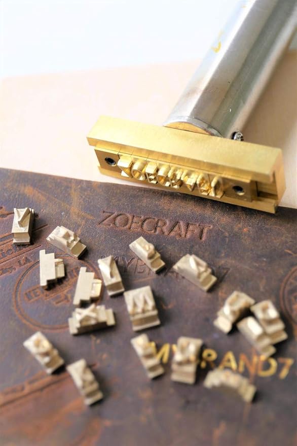 26 Interchangeable Alphabet & Number Mold Set with T-Slot Holder | Custom Brass Engraving Tools for Leather, Wood, Hot Foil Machines | DIY Symbol Dies, Stamping Imprint Templates (Set A)