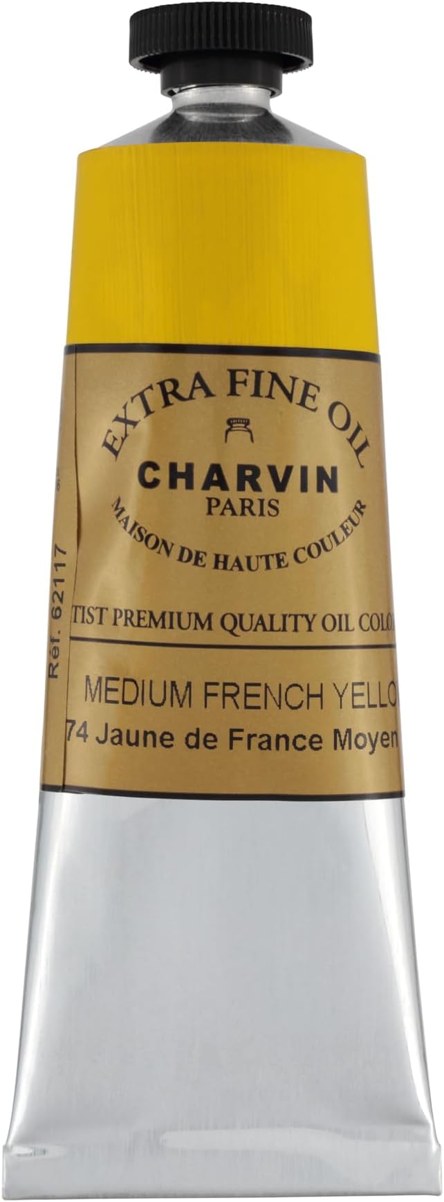 Charvin Extra Fine Oil Paint, French Yellow Medium 60 ml - Triple-Milled, Rich Texture, Poppy Oil-Based, Light-Fast, Handmade, Archival Quality