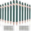 12 PCS 2 in 1 Stylus Ballpoint Pen with Stylus Tip, 1.0 mm Black Ink Metal Pen Stylus Pen for Touch Screens (Rose Gold & Green)