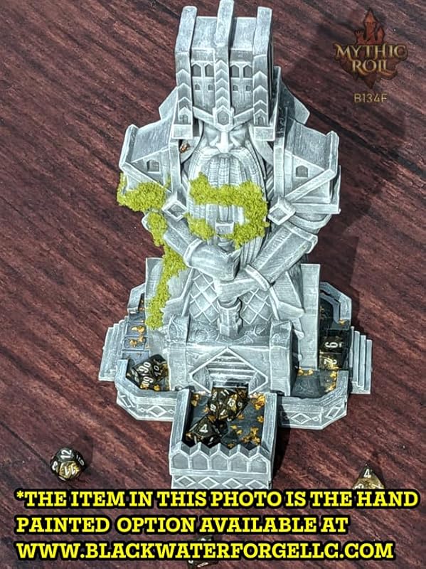 Dwarven 3D Printed Dice Tower - Baldur's Shrine by Unchained Games - Mythic Roll - Carve Your Fate in Stone with Ancestral Echoes and Valor! (11.) Red)