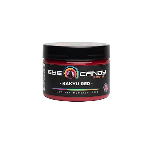 Eye Candy Red Resin Pigment Paste Kakyu Red (2 oz Paste / 4 oz Jar) | Epoxy, Resin Art | Highly Pigmented