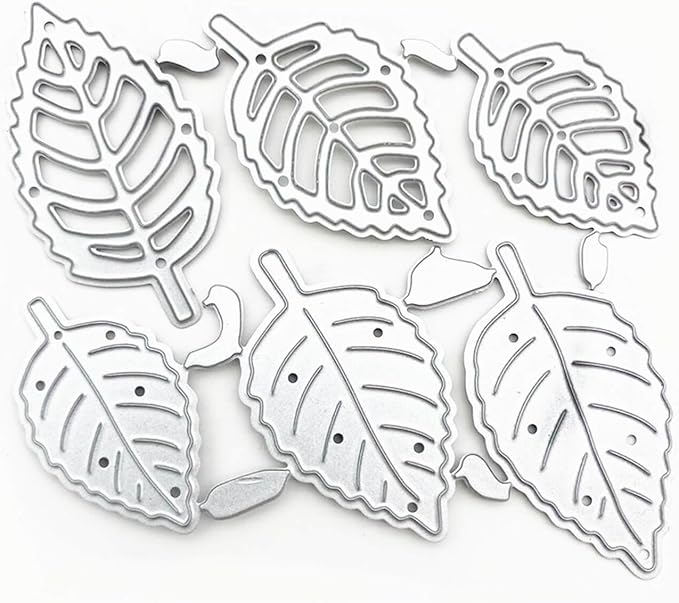 YKW Leaf Shape Metal Cutting Dies Set with Embossing Tools for Card Making Album, Scrapbooking Paper Craft DIY Kit, Includes Die Cuts Etching Stencils Stamps Thin Banner Cutting Dies