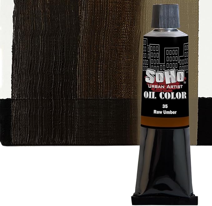 Soho Urban Artist Oil Paint - Raw Umber, 170 ml Tube - Best Valued Oil Colors for Painting, Excellent Pigment Load