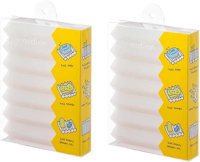 SHIMOYAMA Paint Brushes Holders, 2 Pack, Zigzag Soap Dish, Soap Holder for Watercolor Paintbrush, Bathroom, White