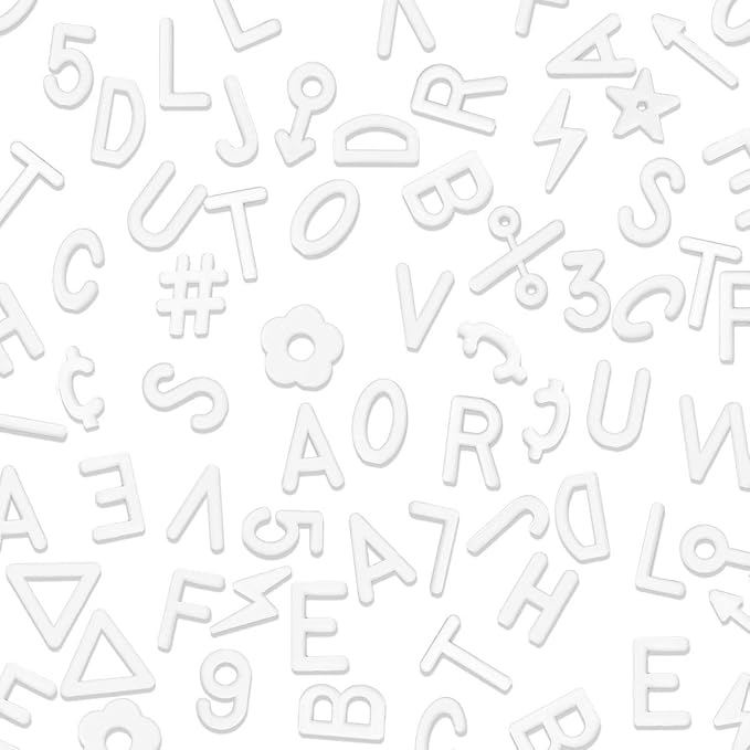 Letter Board Letters Only,504 PRE-Cut Characters (1 Inch,White) with Sorting Tray,Felt Board Letters