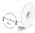 White Square Thermal Labels Stickers 2" x 2", Self-Adhesive Waterproof Square Direct Thermal Labels Stickers, Perforation Line Design