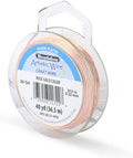 Artistic Wire, 28 Gauge Silver Plated Tarnish Resistant Colored Copper Craft Wire, Rose Gold Color, 40 yd