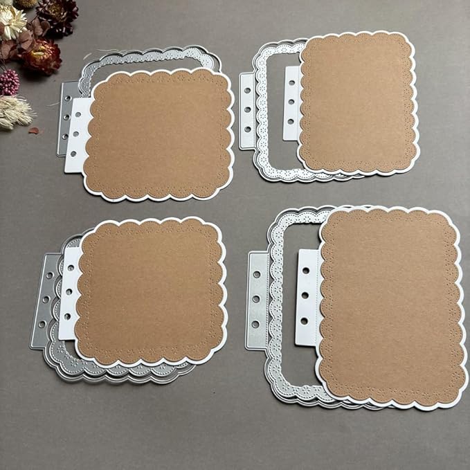 Rectangular Loose-Leaf Lace Die Cuts for Card Making, Background Cutting Dies DIY Album Scrapbooking Decor Paper Craft Metal Die Cuts Party Wedding Decorations