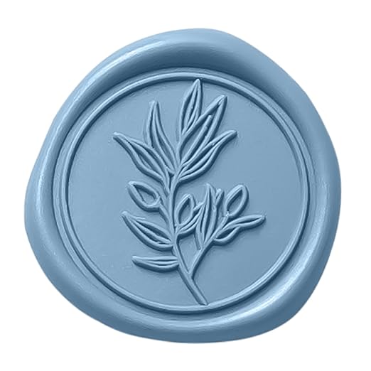 PONATIA Dusty Blue Wax Seal Stickers - 50 Pcs Self- Adhesive Wedding Invitation Seal Stickers, Perfect for Invitation Cards, Envelopes Christmas Cards, Gift Wrapping, Party Menu Decor