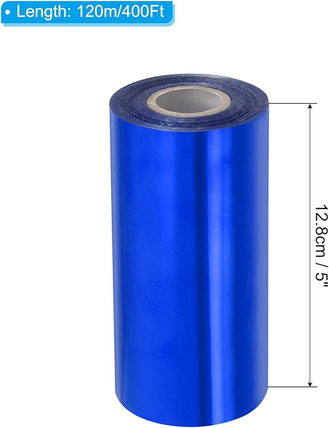PATIKIL 5"x400Ft Hot Stamping Foil Paper, Heat Transfer Hot Stamping Paper Foil Roll for Leather DIY Logo Decor Craft Gift Package Scrapbook Card, Sky Blue