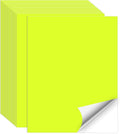 Neon Yellow Sticker Paper Labels for Laser & Inkjet Printer, Fluorescent Yellow Printable Sticker Paper- Matte, Letter Size 8.5" x 11"