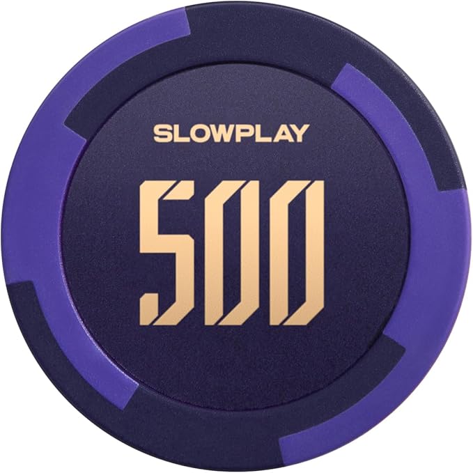 SLOWPLAY Godel Clay Poker Chips, 14 Grams Heavyweight Clay Composite, 40mm Large Chips in Bulk, Pack of 50 with Denomination of 500
