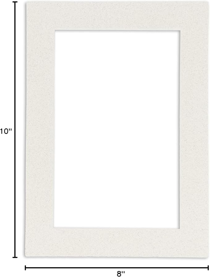 8x10 Mat Bevel Cut for 5.5x8.5 Photos - Acid Free Oyster Shell White Precut Matboard With Backing Board and Crystal Clear, Self Seal Photo Mat Bag - For Pictures, Photos, Framing - 4-ply Thickness