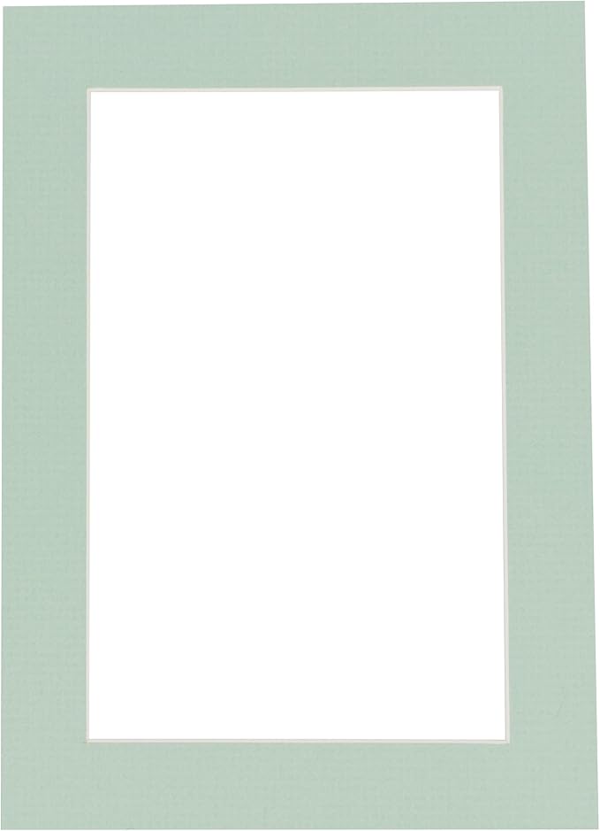 8.5x11 Mat Bevel Cut for 7x9 Photos - Acid Free Honeydew Green Precut Matboard With Backing Board and Crystal Clear, Self Seal Photo Mat Bag - For Pictures, Photos, Framing - 4-ply Thickness