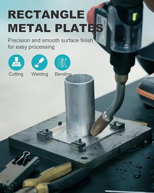 12" x 9" 18 Gauge Steel Sheets Metal Cold Rolled Steel Plate, 4 Pcs Weldable Metal Sheet for DIY Craft Projects, Industrial, Professional