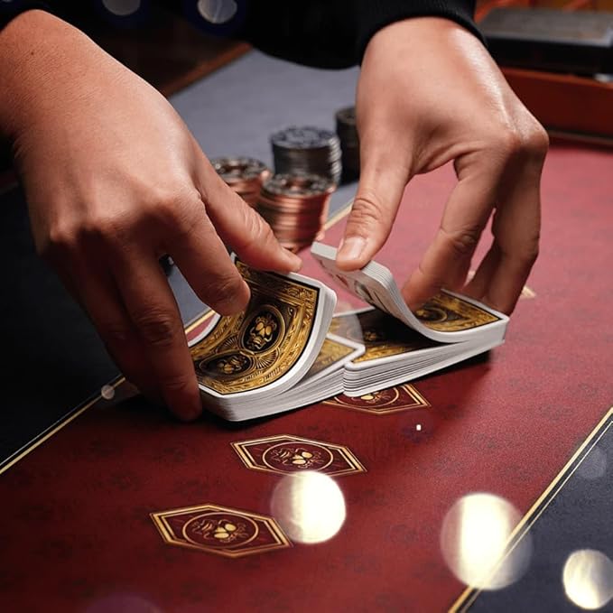 PIRATEGOLD Pirate Themed Metal Poker Chip Set 300pc for Texas Hold’Em, Gold, Silver, Gunmetal, Bronze Coins with 2 X Card Decks, 1 X Custom Wooden Carrying Case