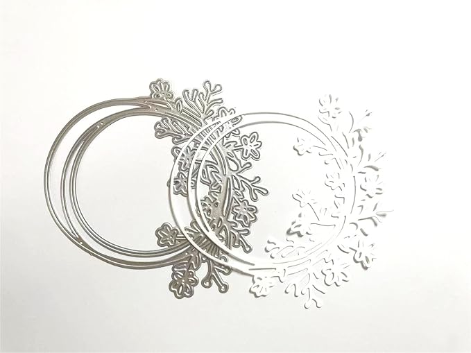 Mvchifay Cutting Dies Happy Birthday Metal Stencils Scrapbooking Tool DIY Emboss Paper Card Making (Wreath-11.2x11cm)