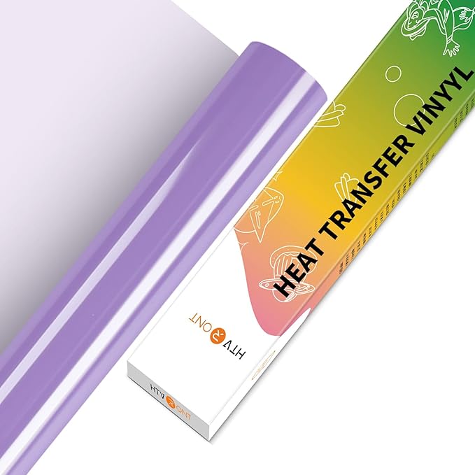 HTVRONT HTV Vinyl Rolls Heat Transfer Vinyl - 12" x 5ft Lilac HTV Vinyl for Shirts, Iron on Vinyl for All Cutter Machine - Easy to Cut & Weed for Heat Vinyl Design (Lilac)