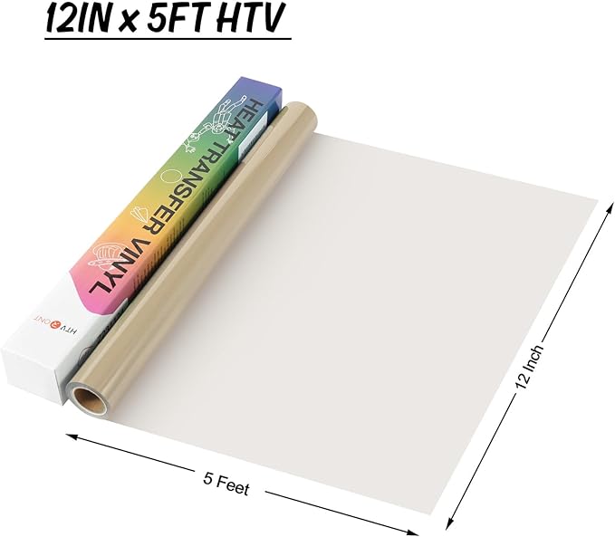 HTVRONT HTV Vinyl Rolls Heat Transfer Vinyl - 12" x 5ft Camel HTV Vinyl for Shirts, Iron on Vinyl for All Cutter Machine - Easy to Cut & Weed for Heat Vinyl Design (Camel)