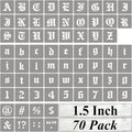 1.5 Inch Alphabet Letter Stencils for Painting - 70 Pack Old English Letter Stencil Templates with Numbers and Signs for Painting on Wood, Reusable Letter Stencils for Chalkboard Wood Signs & Wall Art